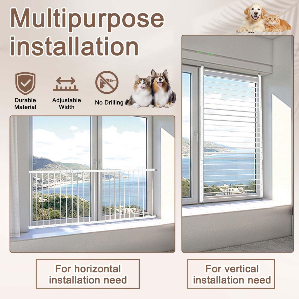Adjustable White 4 Panel Window Guards P967