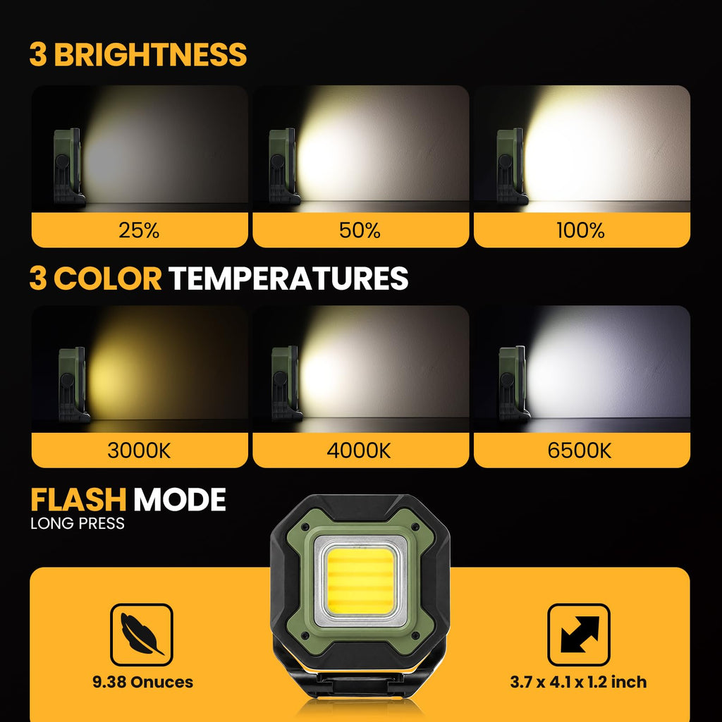 2-Pack 6000mAh Magnetic LED Work Light F1475