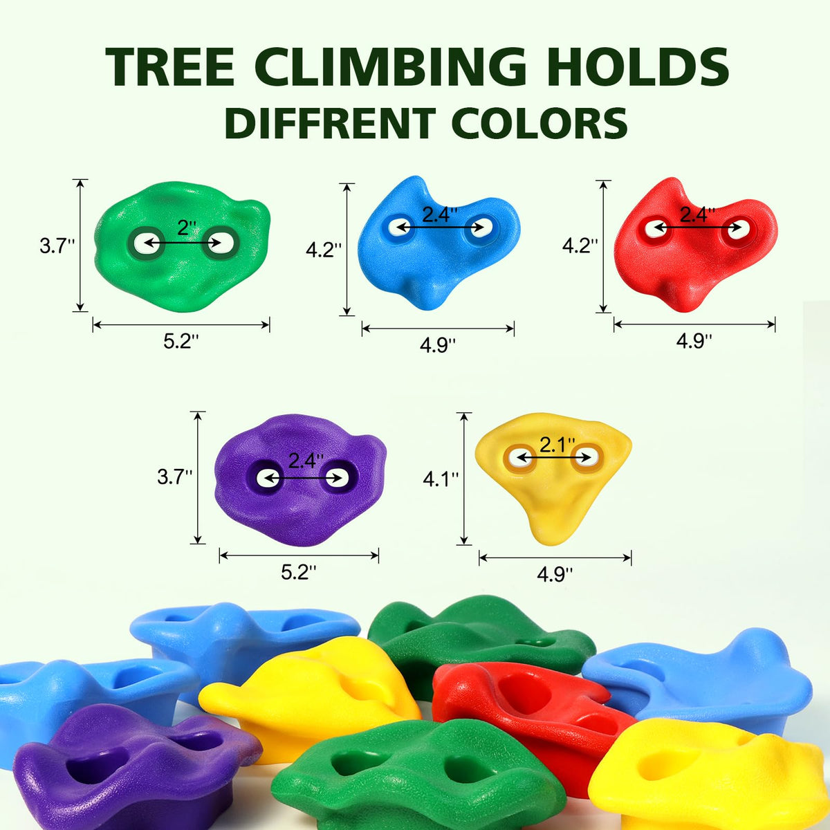 20 Tree Climbing Holds with 6 Ratchet Straps U831