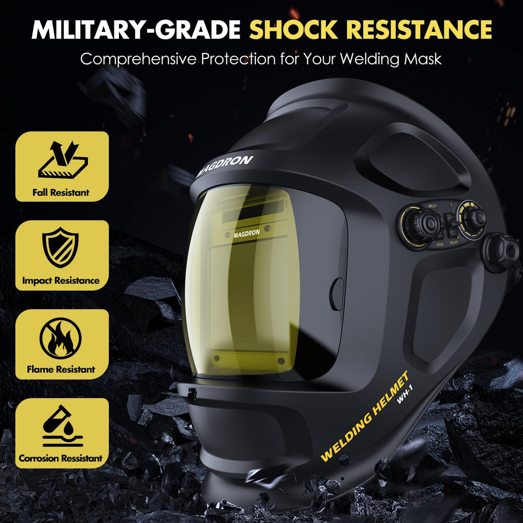 Auto Darkening Welding Helmet Large View True Color 4 Arc Sensor Solar/Battery Powered Z57956
