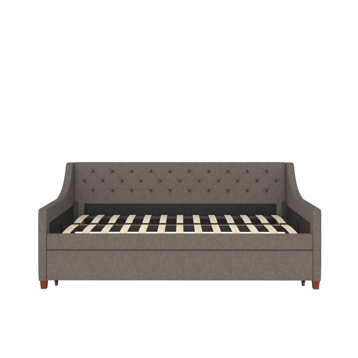 Grey Linen Twin over Twin Upholstered Daybed and Trundle Y887885
