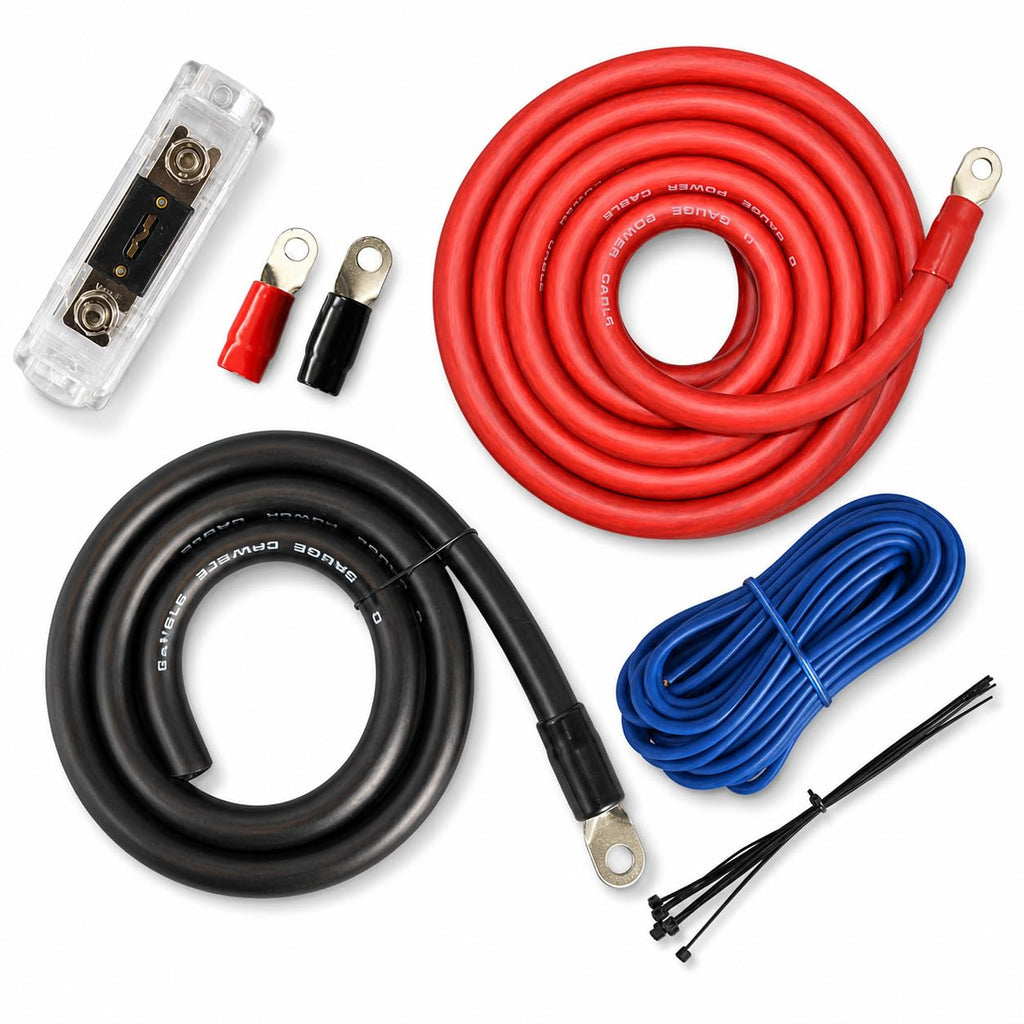 0 Gauge Amp Kit Power Amplifier Install Wiring Cables B7790