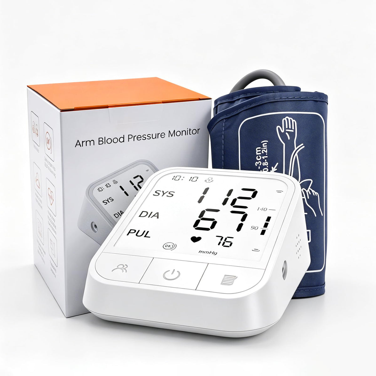 Upper Arm Blood Pressure Monitor, Automatic Digital with Voice Broadcast, Backlit LED Display, Adjustable Cuff V75607