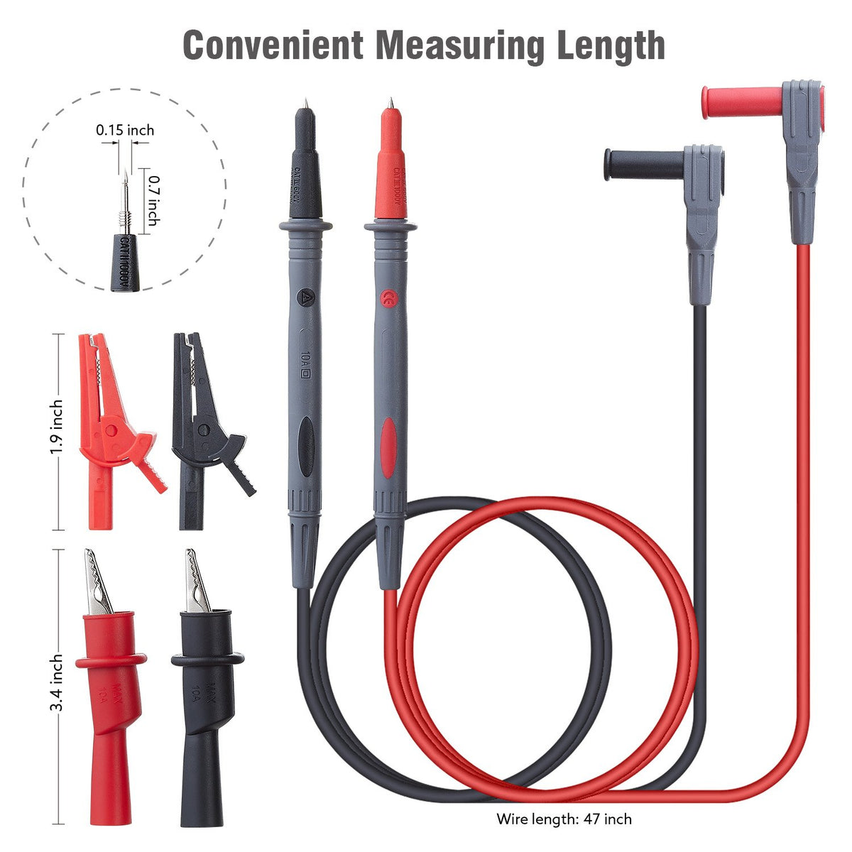 Silicone Multimeter Test Leads with Alligator Clips R116821