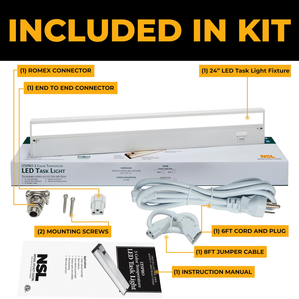 LED Under Cabinet Lighting 24 Inch White S856