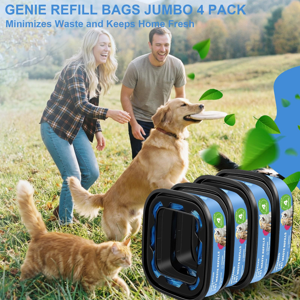 Dog Cat Poop Litter Bags 4 Pack Refill Bags S223