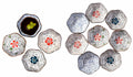 Hand-Painted Floral Ceramic Pinch Bowl Set, 12-Piece Mini Condiment Dishes K358017
