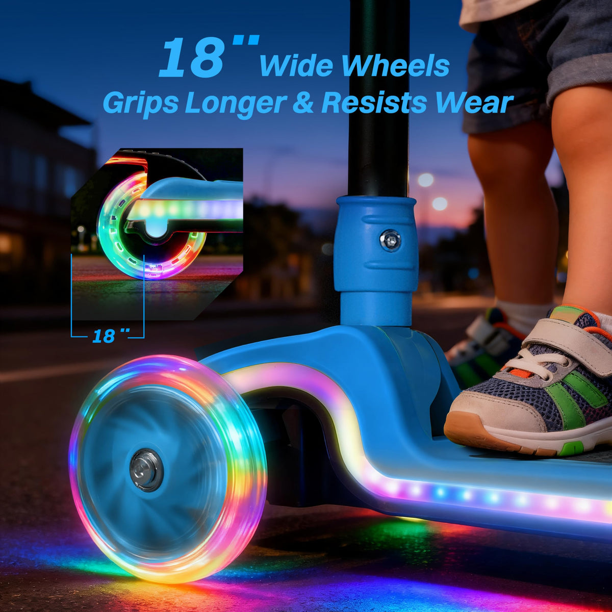 Light-Up 3 Wheel Kids Scooter with LED Lights O820006