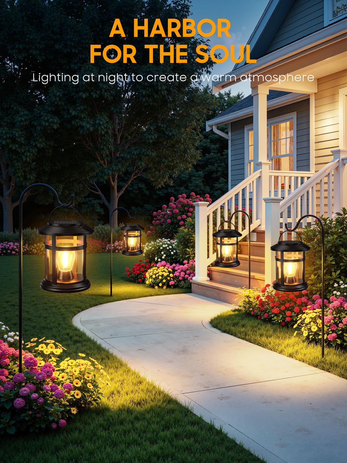 2 Pack Waterproof Solar Lantern Outdoor T783998