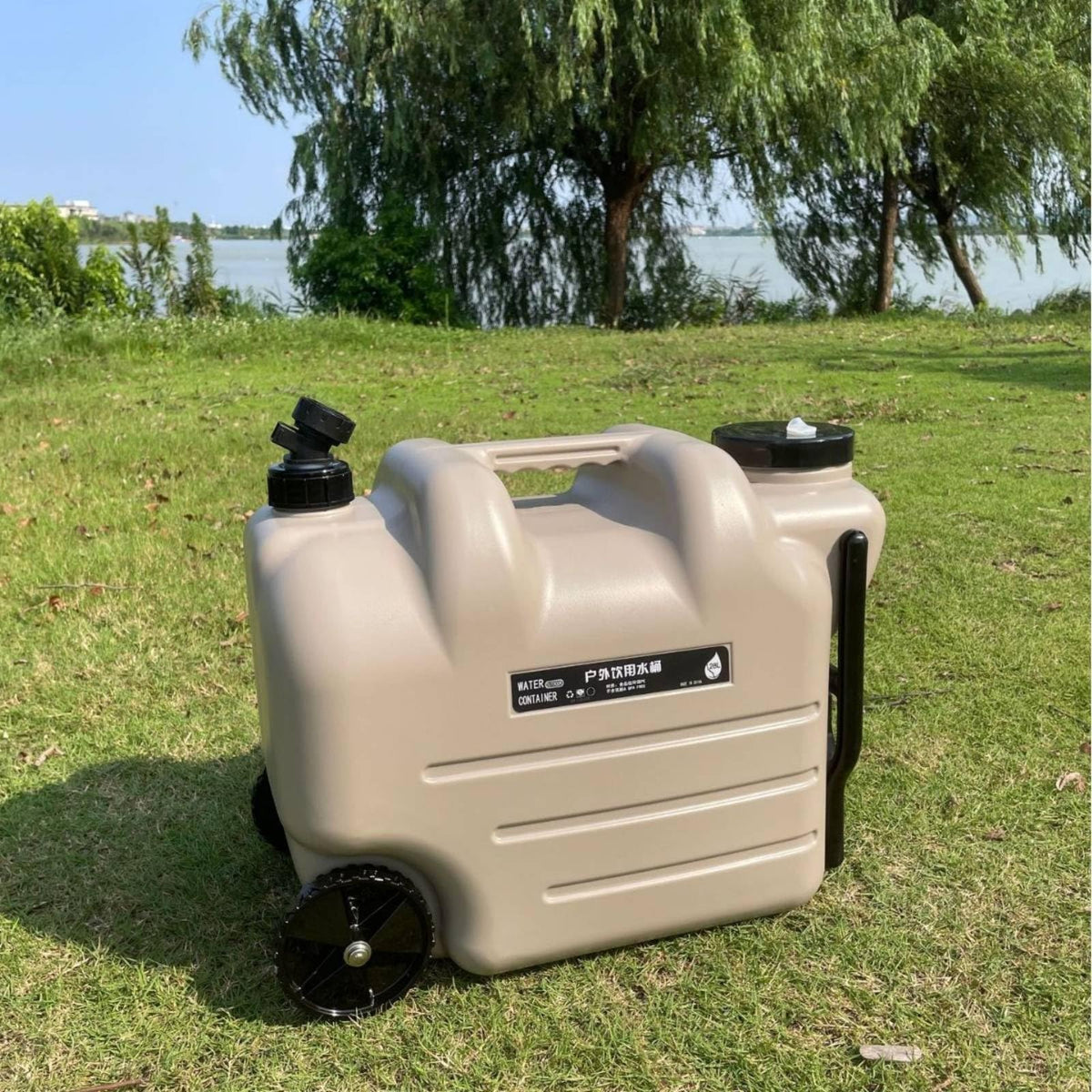 White Portable Water Dispenser with Faucet and Wheels K800
