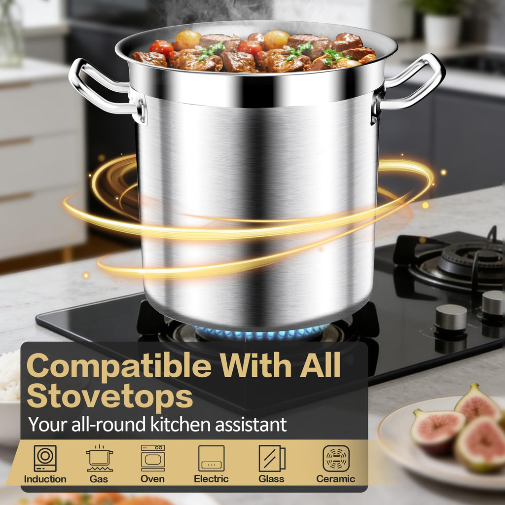 40QT Stainless Steel Stockpot with Lid N114123