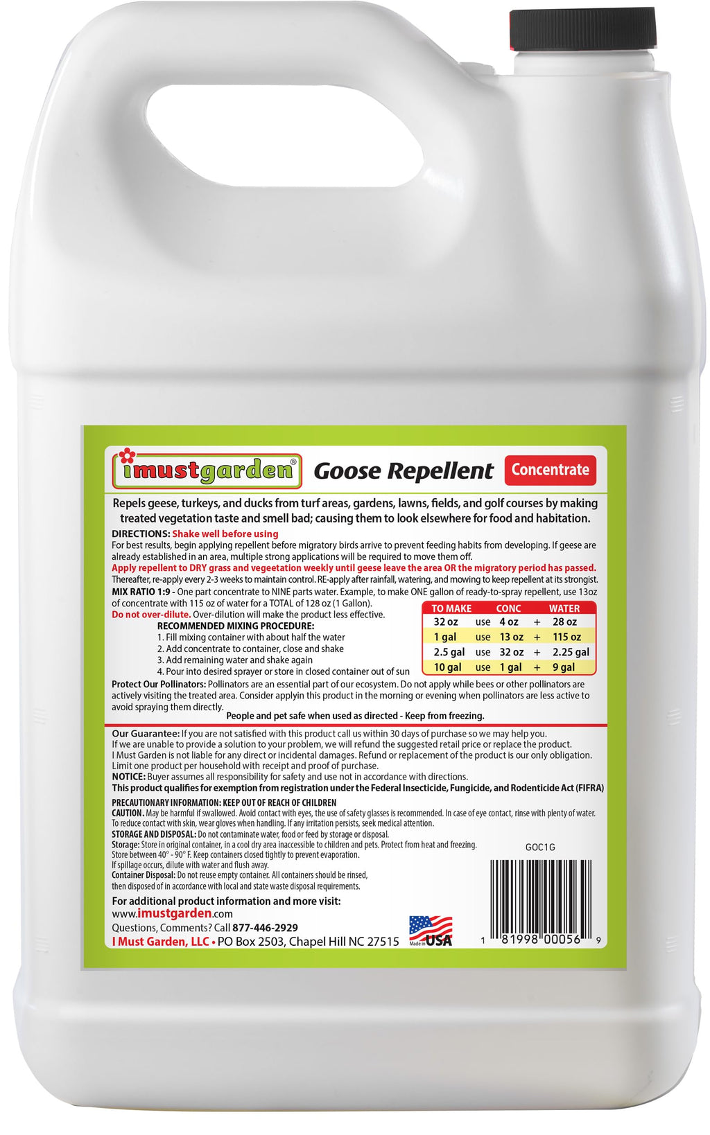 Goose Repellent 1 Gal Concentrate F44306