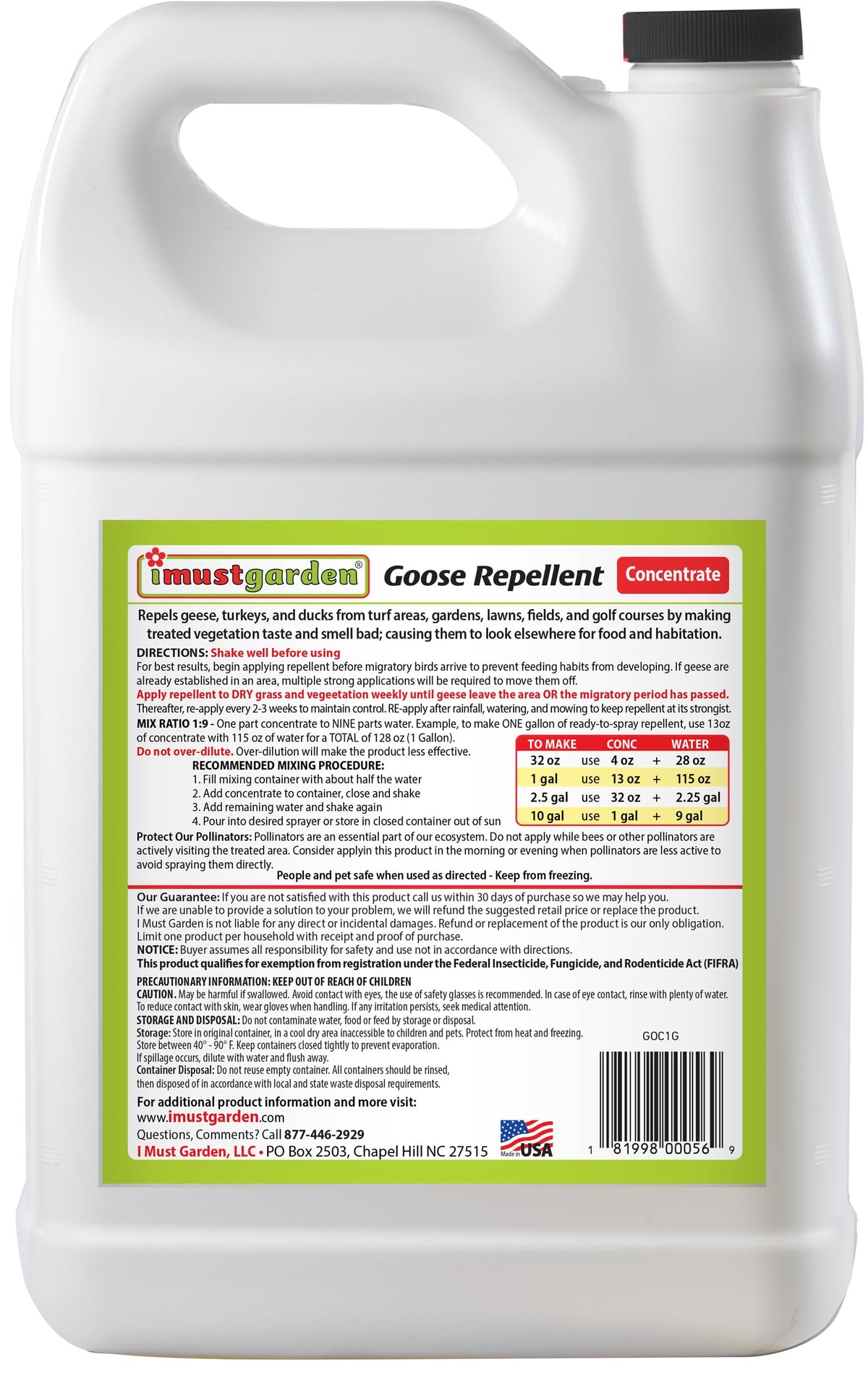Goose Repellent 1 Gal Concentrate F44306