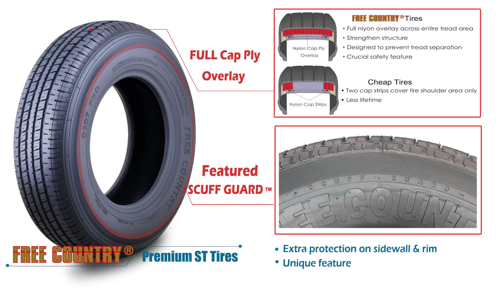 ST205/75R15 Trailer Tires Set of 4 X387195