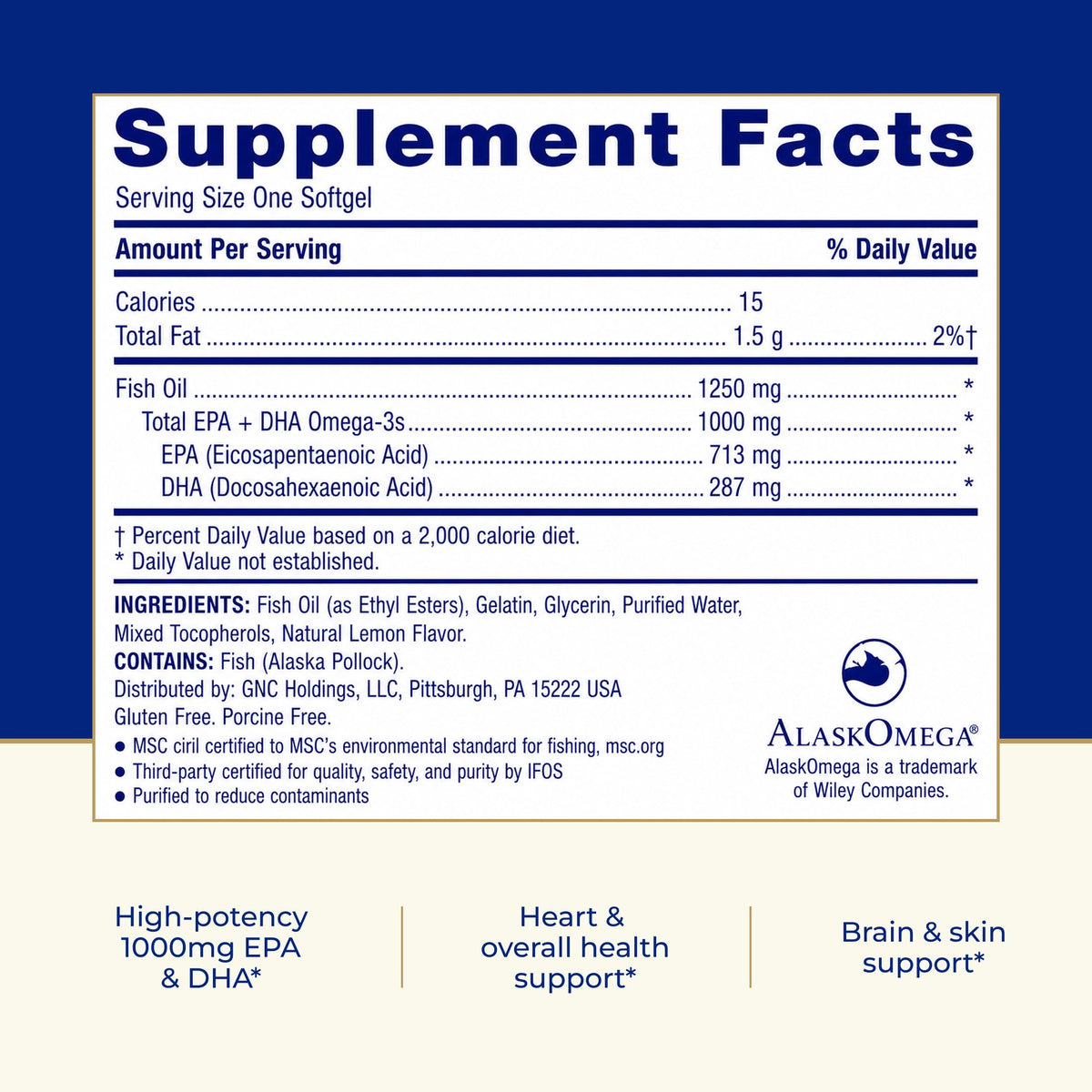 Omega Fish Oil 1000mg 120 Count K449159