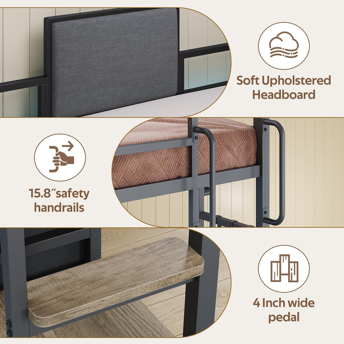 Twin Loft Bed with Desk and 6 Storage Drawers I97869