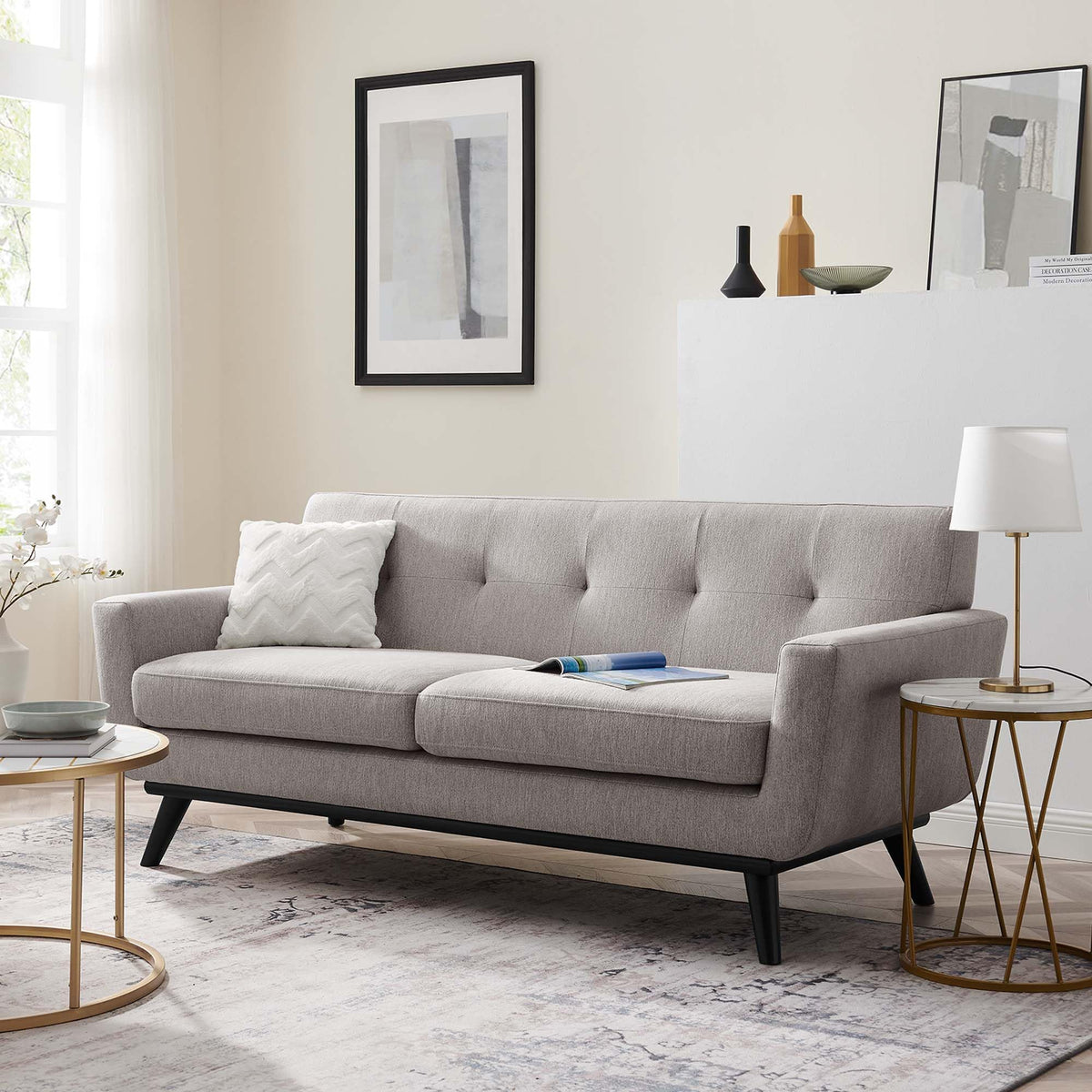78 Inch Light Upholstered Loveseat P877