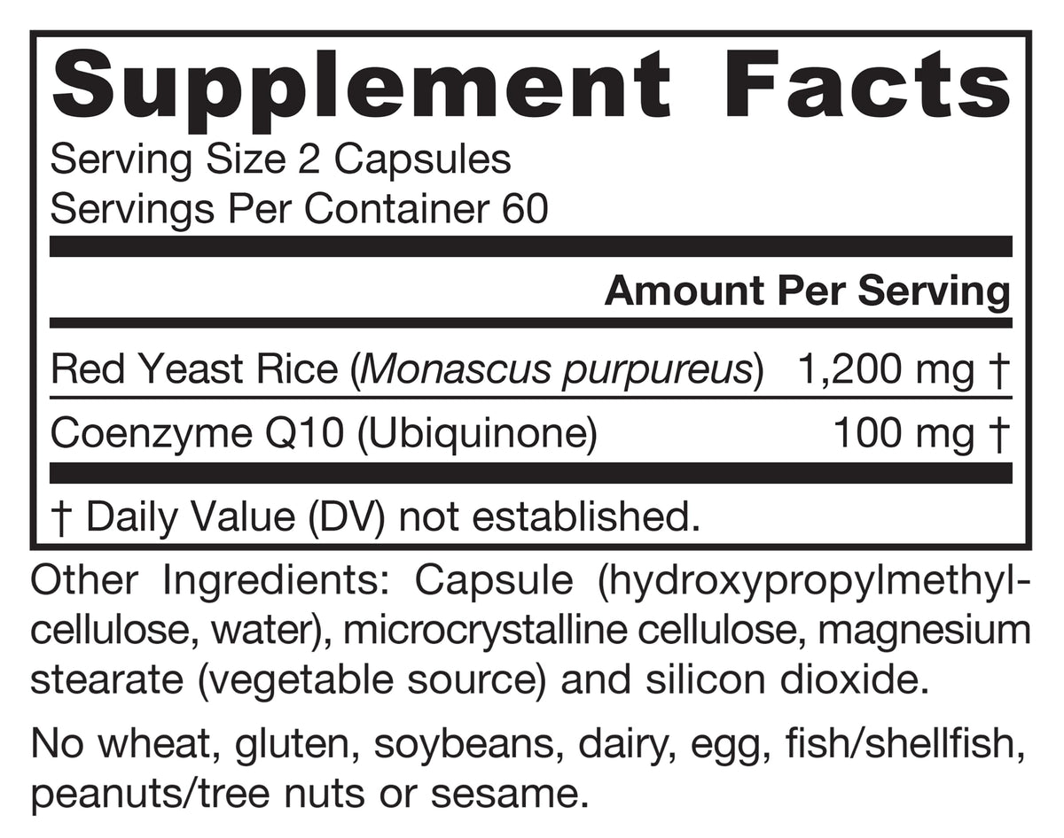 Red Yeast Rice with CoQ10 120 Capsules E1597