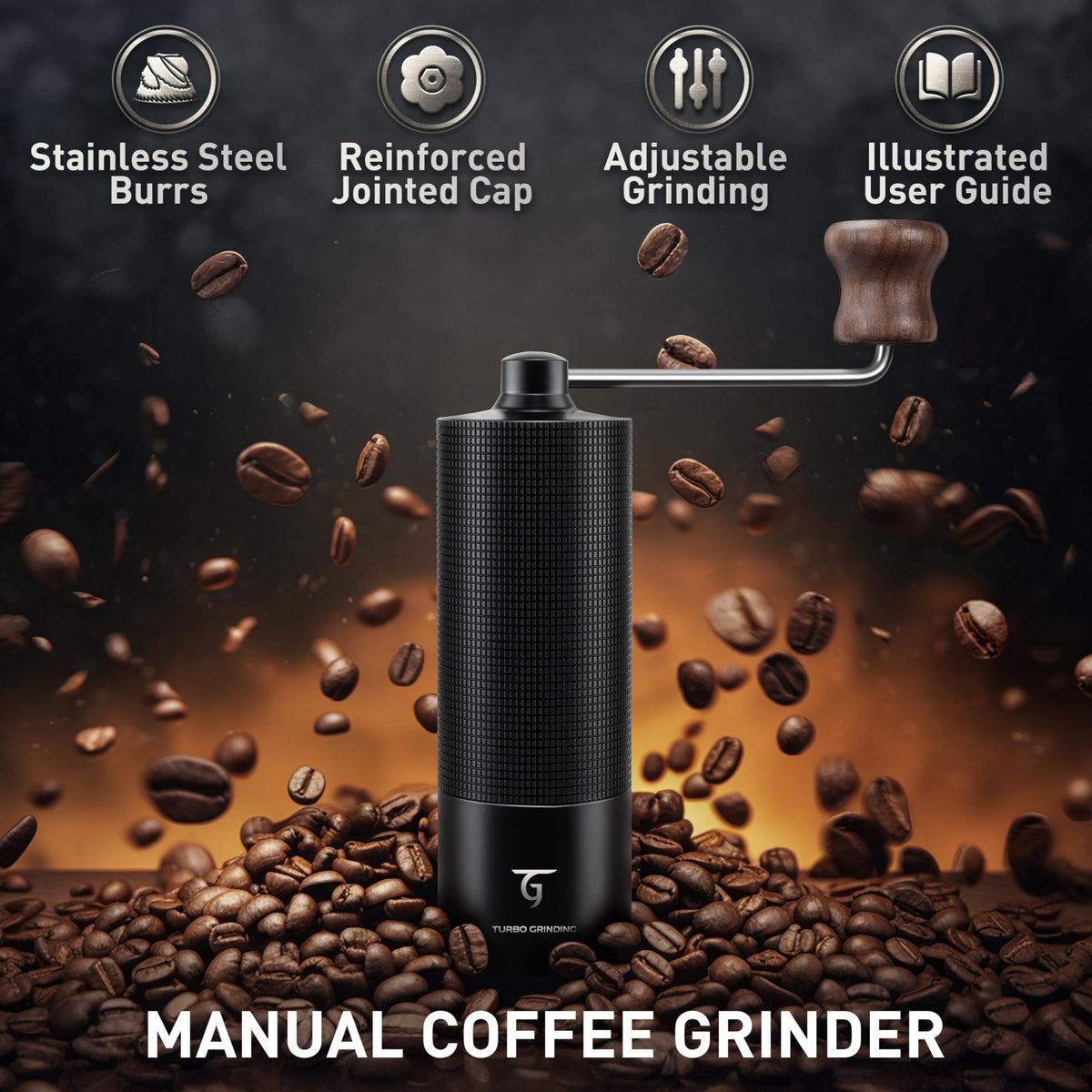 Manual Coffee Grinder with Stainless Steel Conical Burr J15481