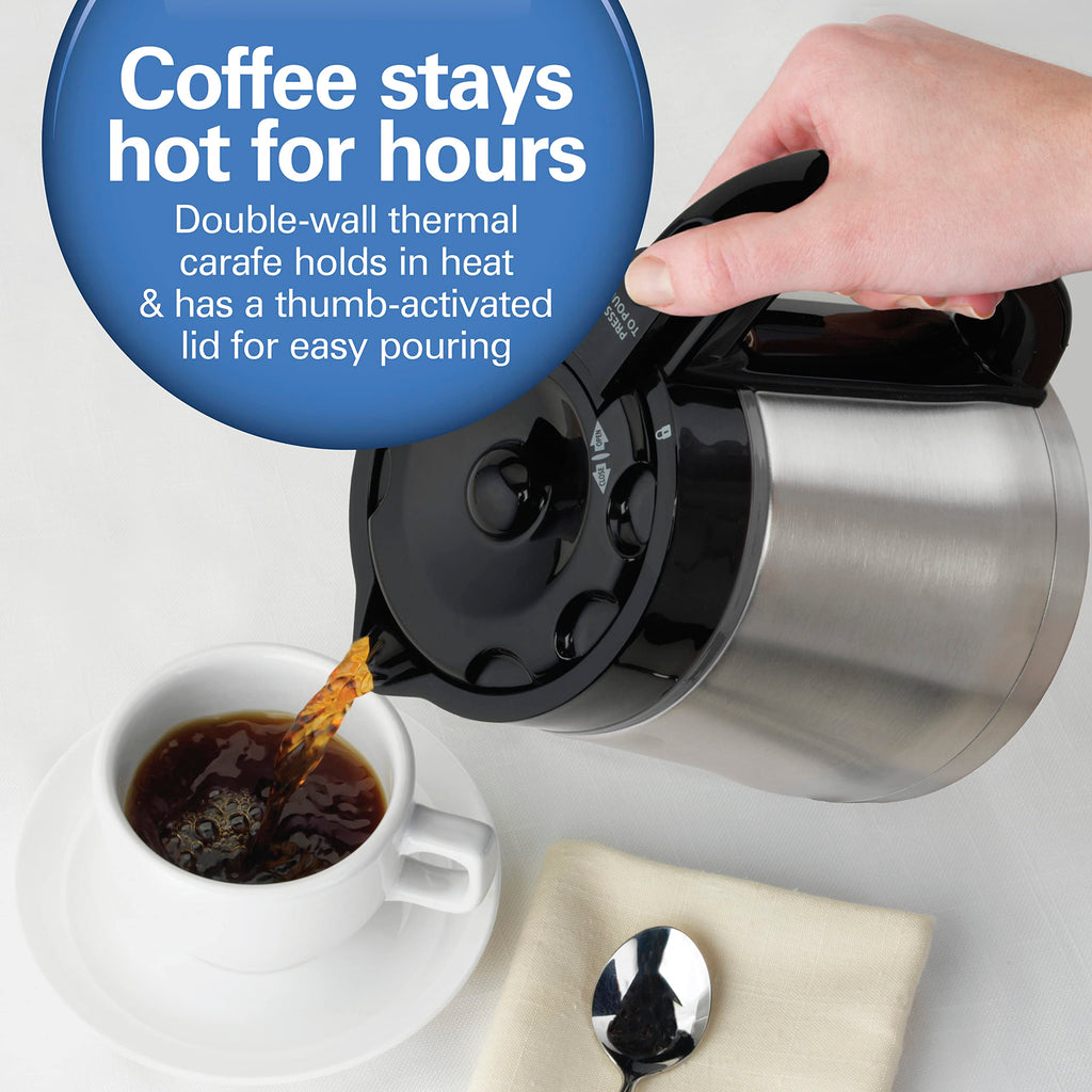 Programmable Drip Coffee Maker with 10 Cup Thermal Carafe R697672