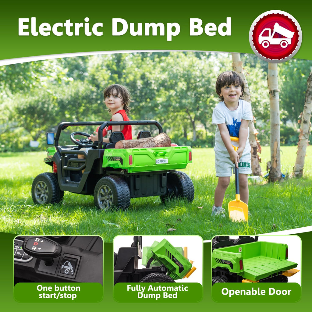 24V 2 Seater Electric Car with Dump Bed J634074