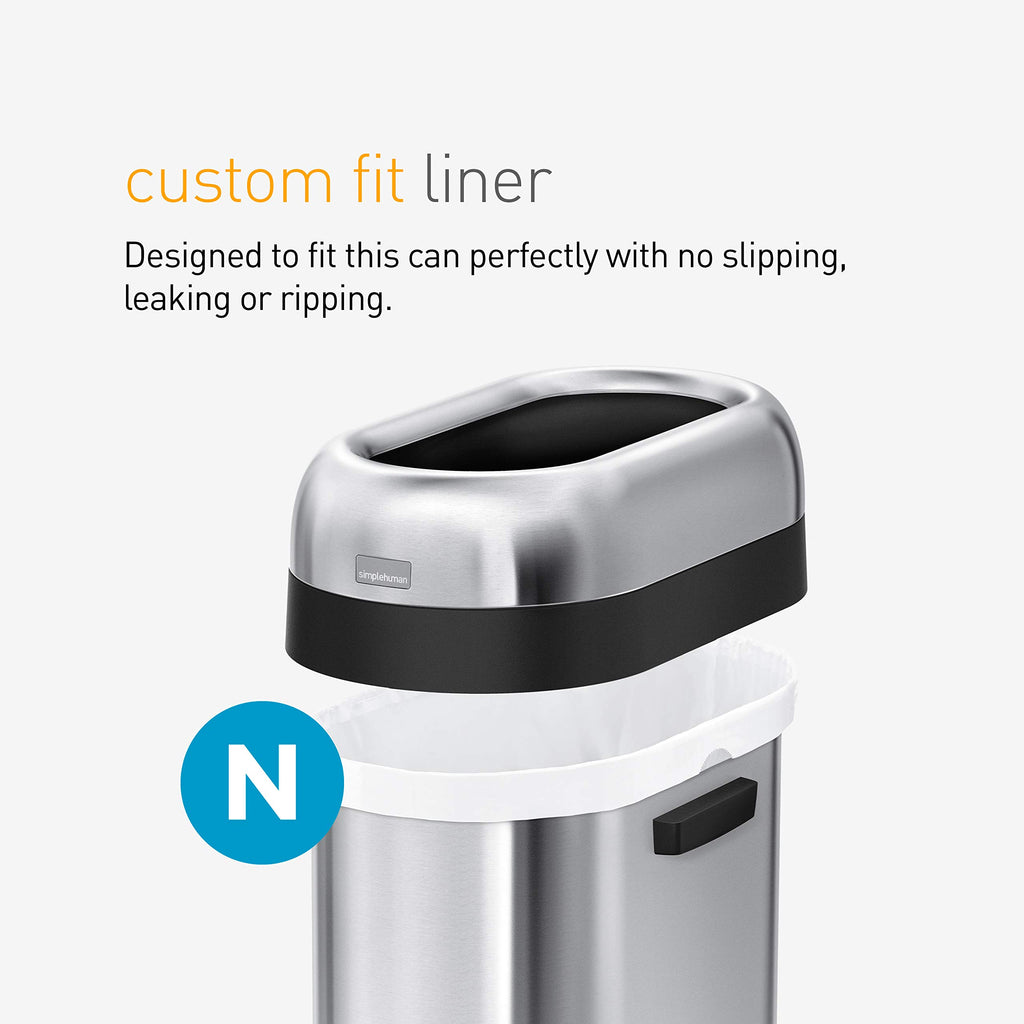 50 Liter Brushed Stainless Steel Open Top Trash Can X735