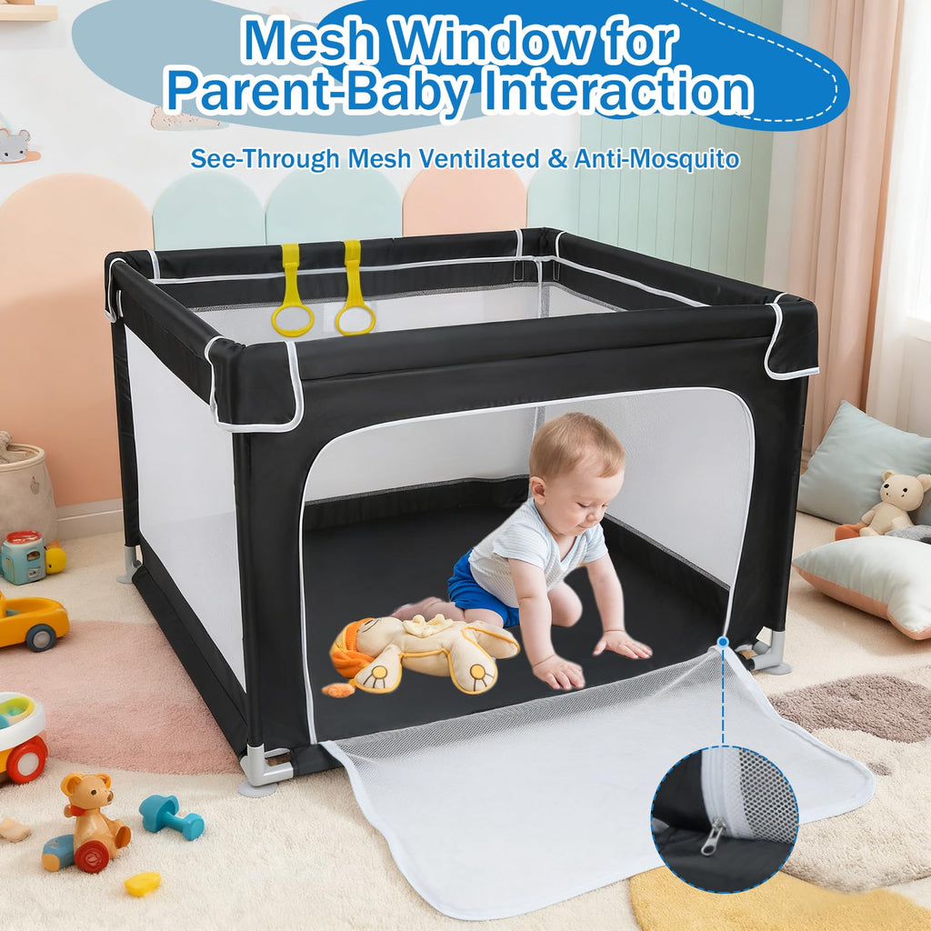Baby Playpen with Mesh and Anti-Slip Base B491