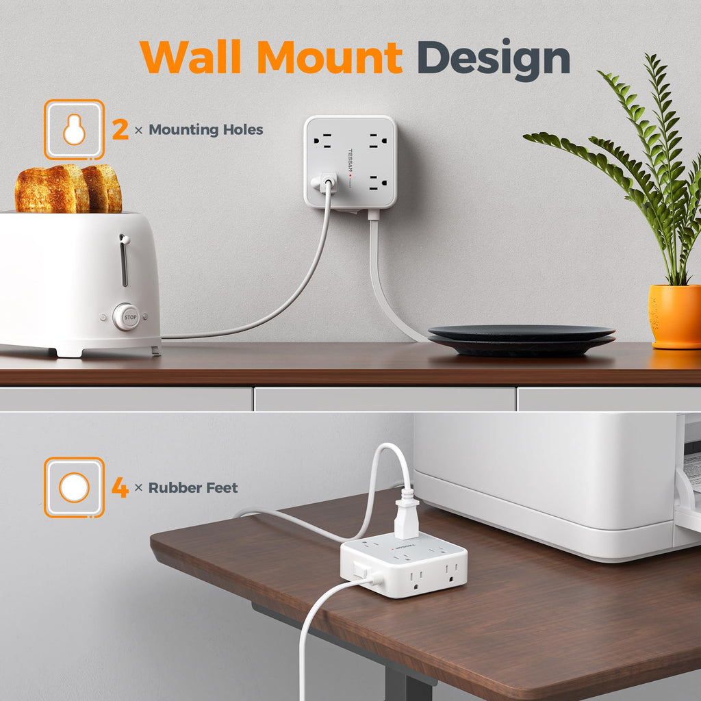 Grey 5 Ft Surge Protector Power Strip S262