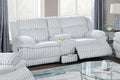 Light Gray Corduroy Reclining Loveseat with Console and Drawer Storage B187