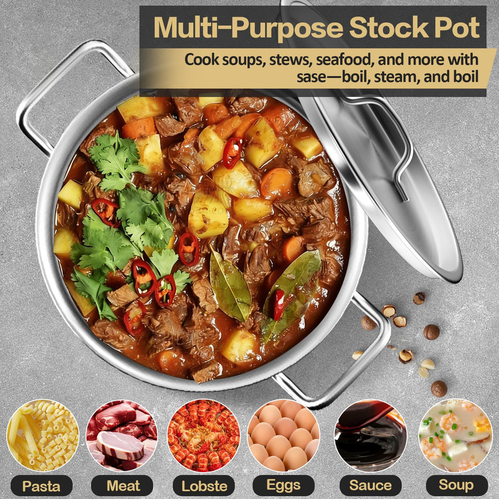 40QT Stainless Steel Stockpot with Lid N114123