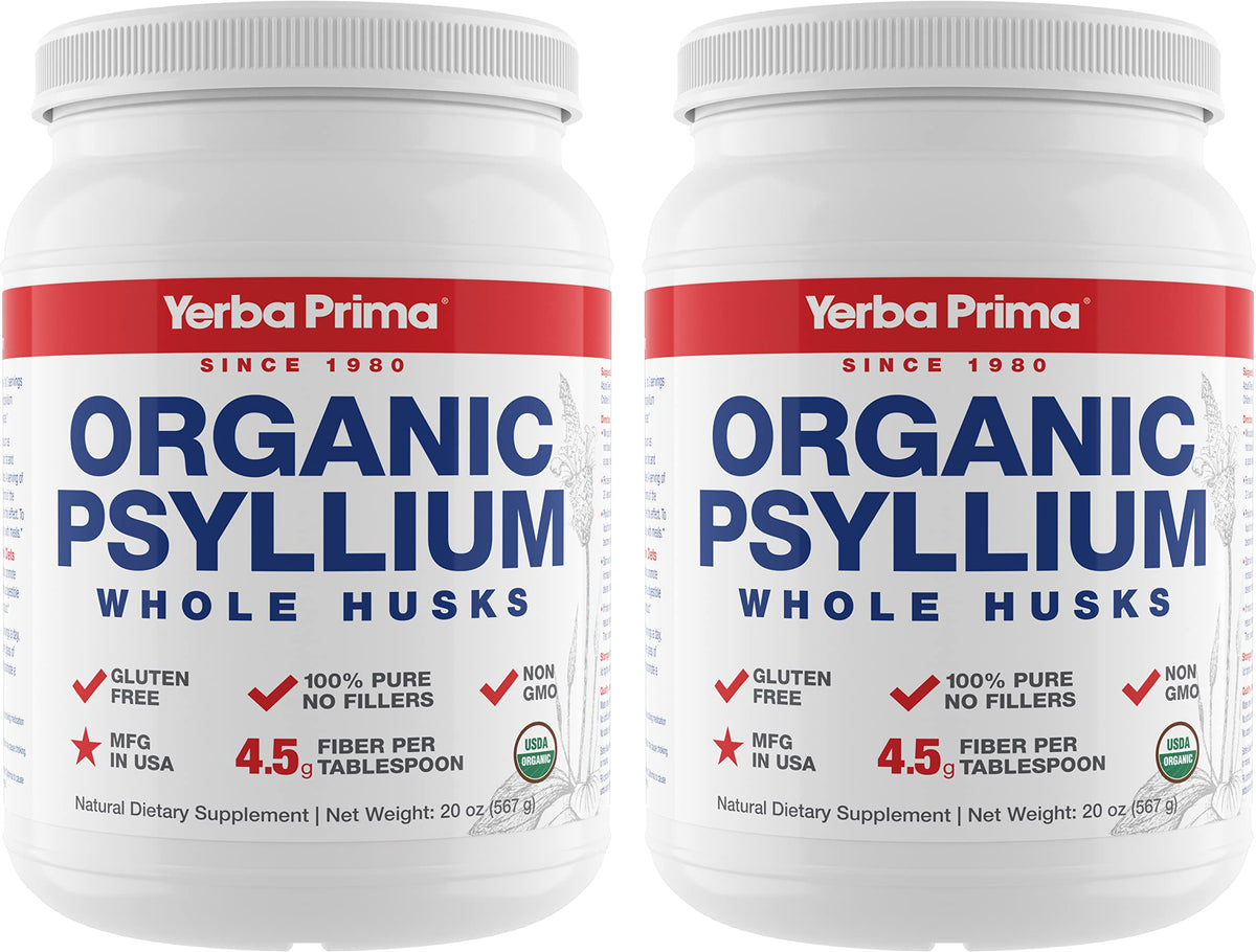 Organic Whole Psyllium Husks Fiber 20 oz Pack of 2 Z2058