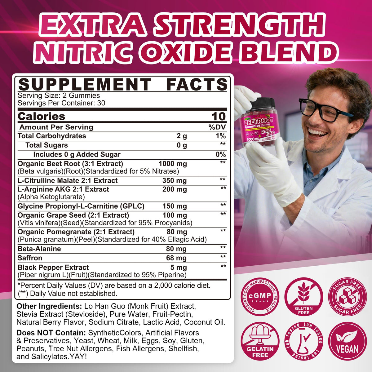 Sugar Free Beet Root Gummies with L-Citrulline & L-Arginine I8022