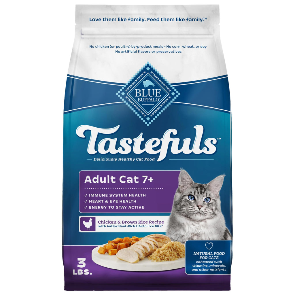 Chicken & Brown Rice Senior Dry Cat Food, 3 lb Y8513