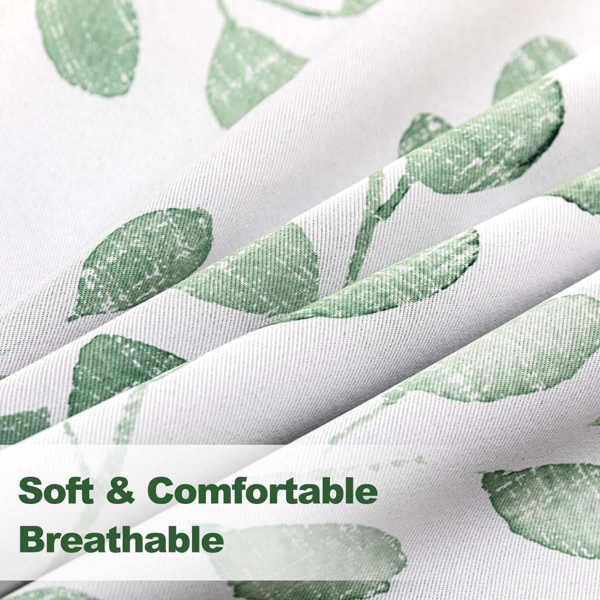 Green Leaf Curtains 84 Inch Length Grommet 2 Pcs R451