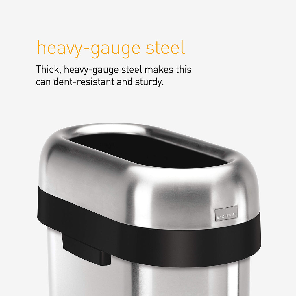50 Liter Brushed Stainless Steel Open Top Trash Can X735