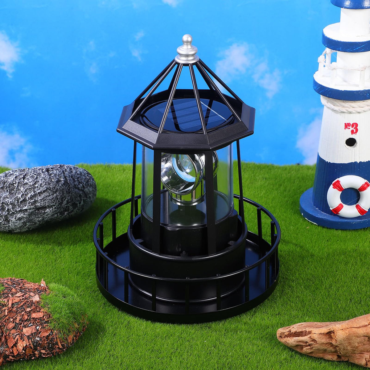 Solar Powered Rotating Lighthouse Decor Lamp K1367
