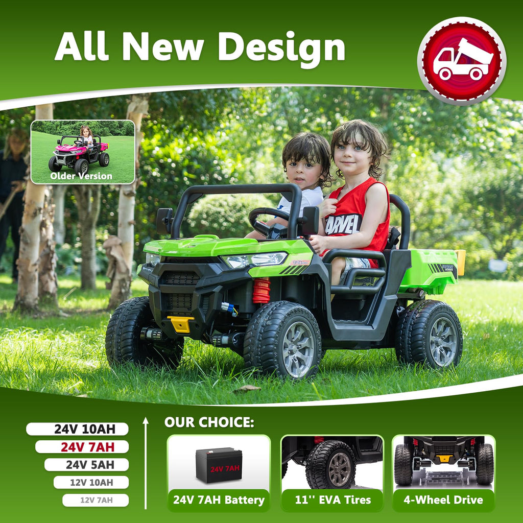 24V 2 Seater Electric Car with Dump Bed J634074