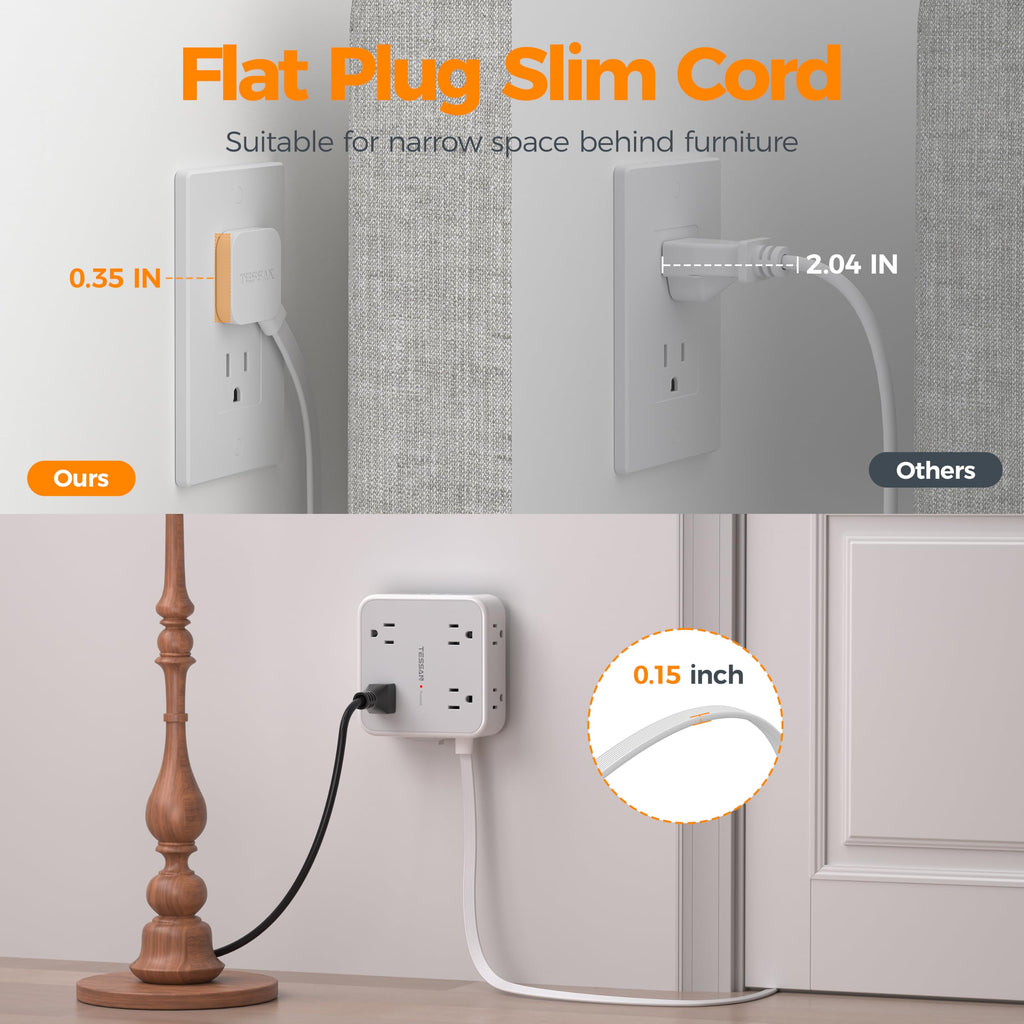 Grey 5 Ft Surge Protector Power Strip S262