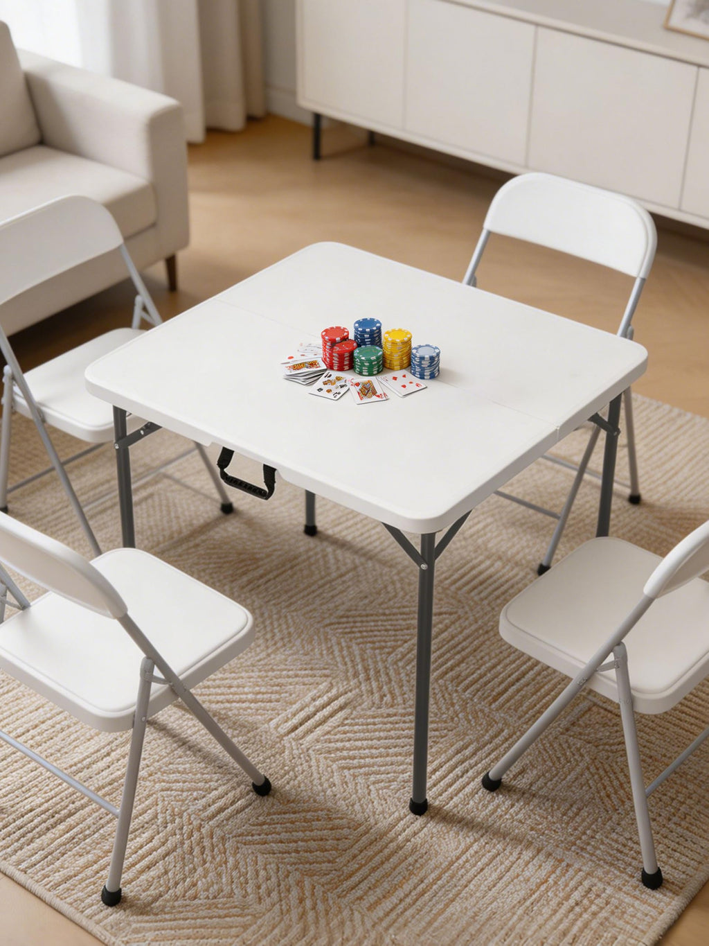 34" White Folding Card Table O838708