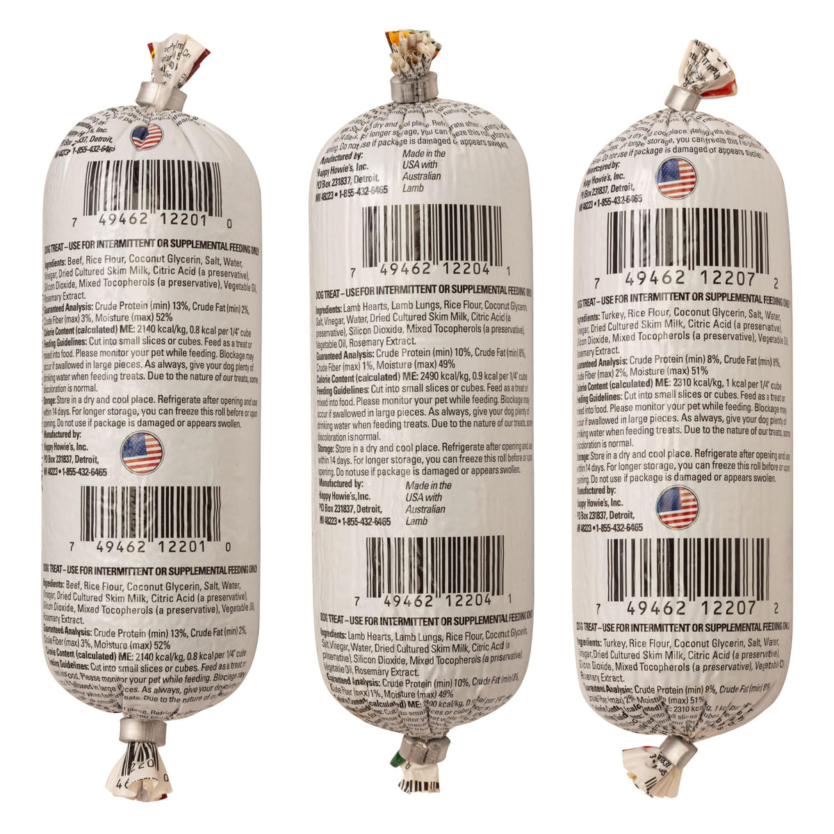 Beef Lamb Turkey Soft Meat Roll Treat 7 Oz (Pack of 3) B895