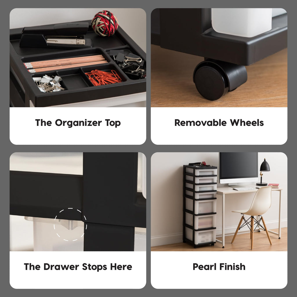 7 Drawer Rolling Storage Cart D298