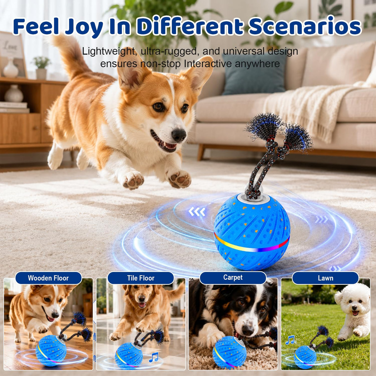 Interactive Dog Toys Ball for Aggressive Chewers H43635