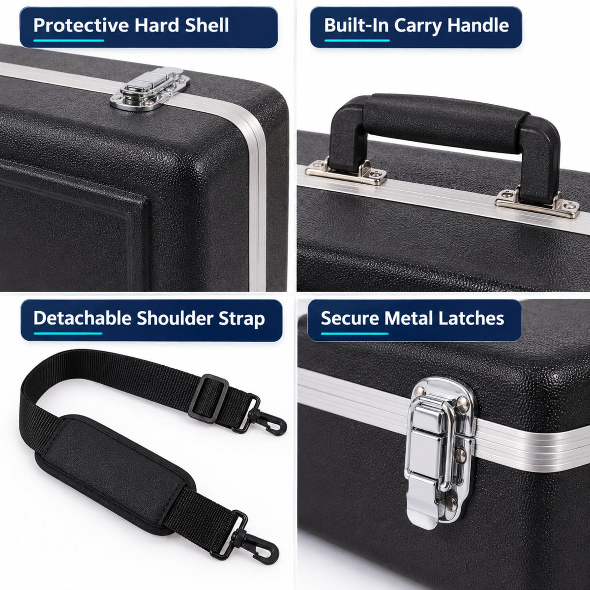 Lightweight ABS Hard Case for Bb Trumpet, Black C473