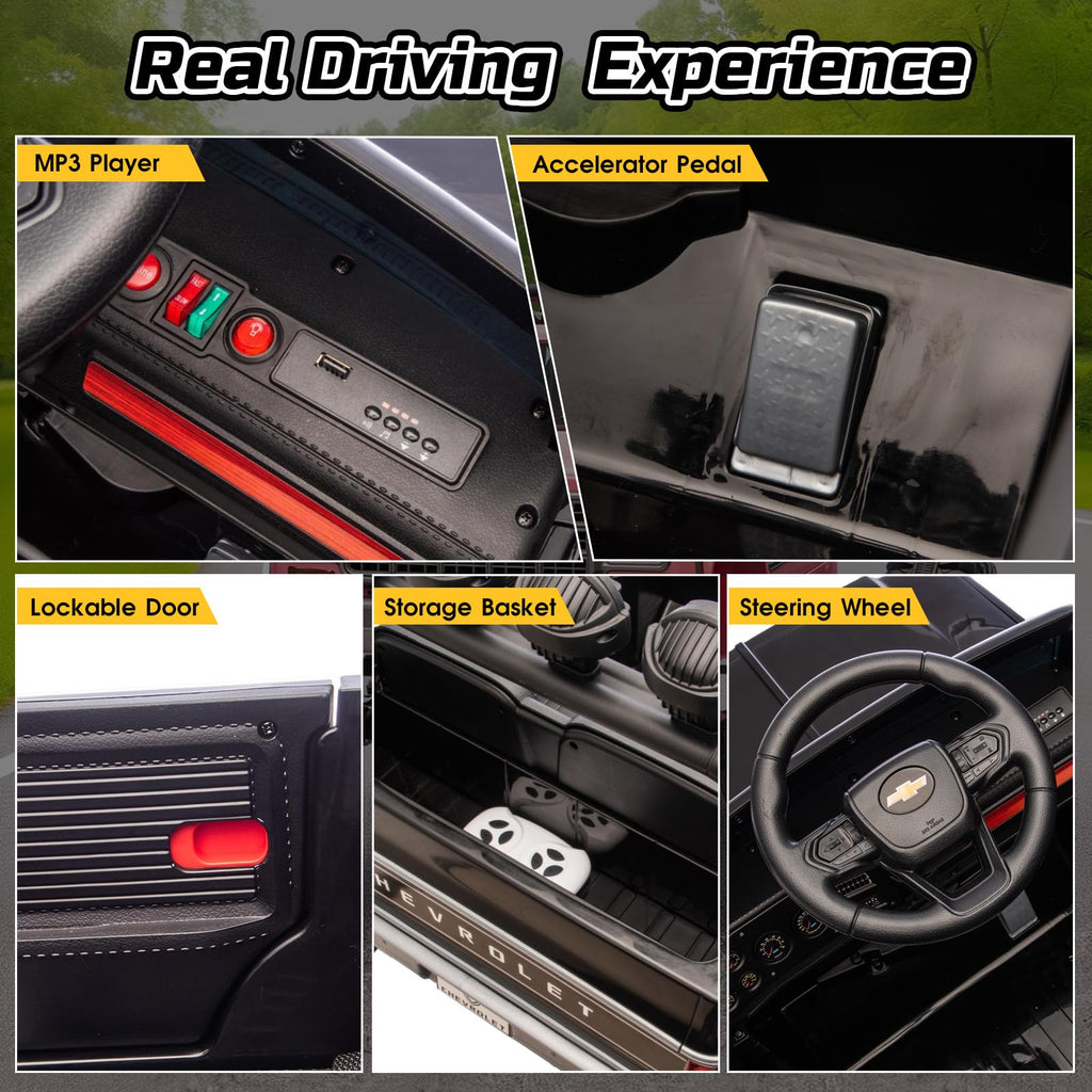 24V Ride on Truck with Remote Control, Black Y5860