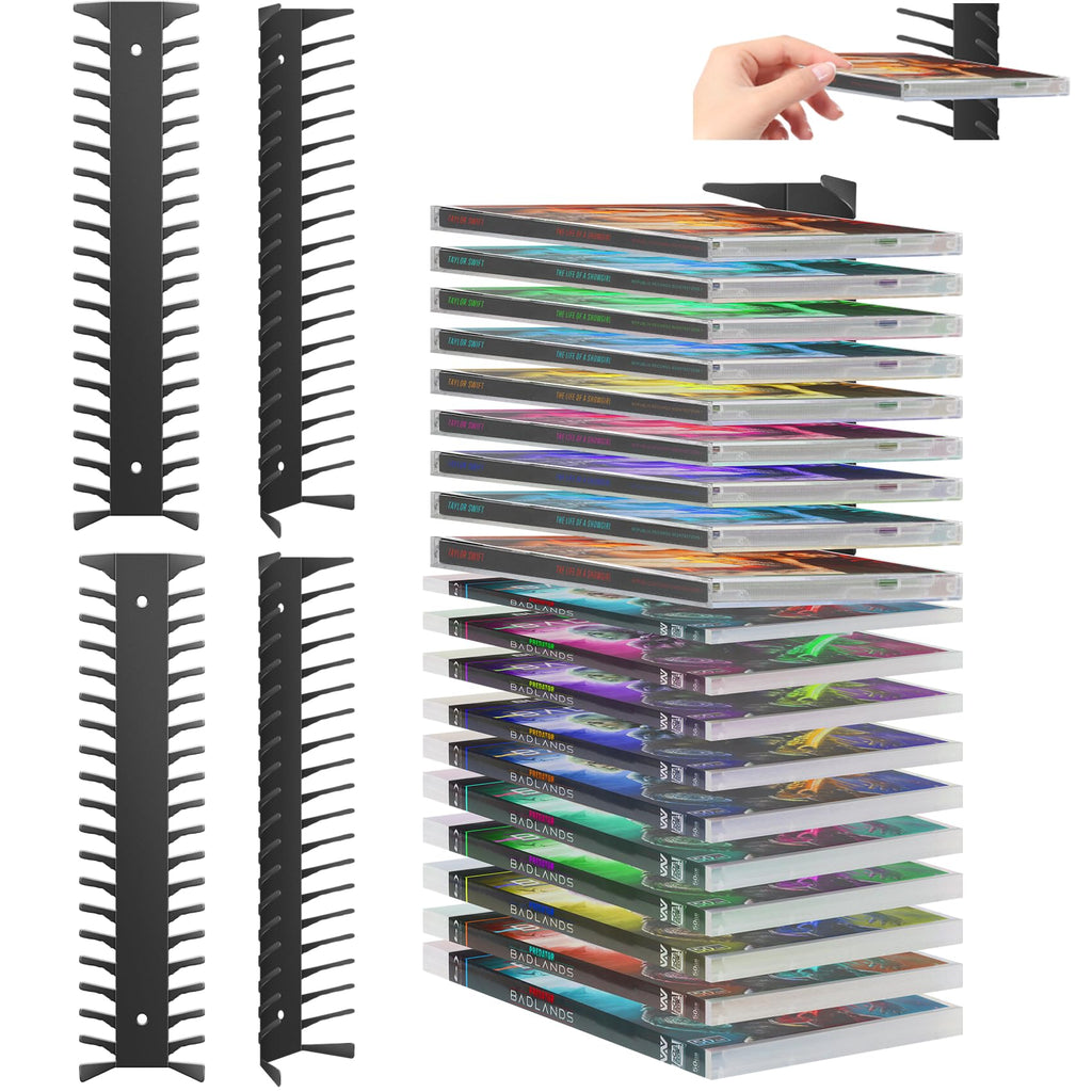 4 Pack Wall Mount Metal DVD Shelf R14052