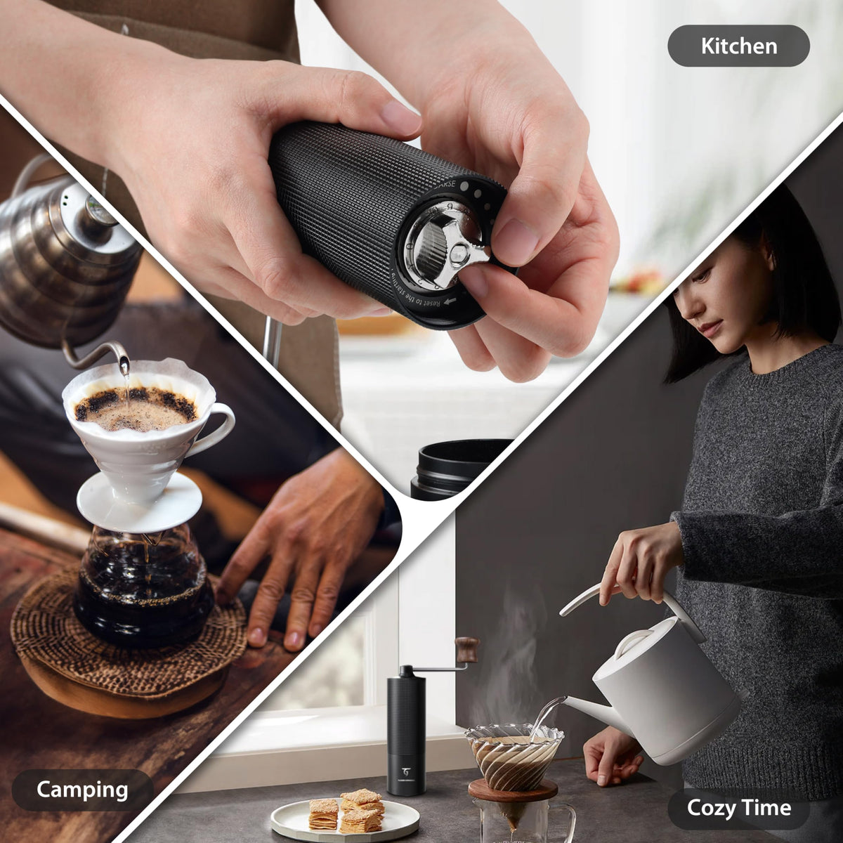 Manual Coffee Grinder with Stainless Steel Conical Burr J15481