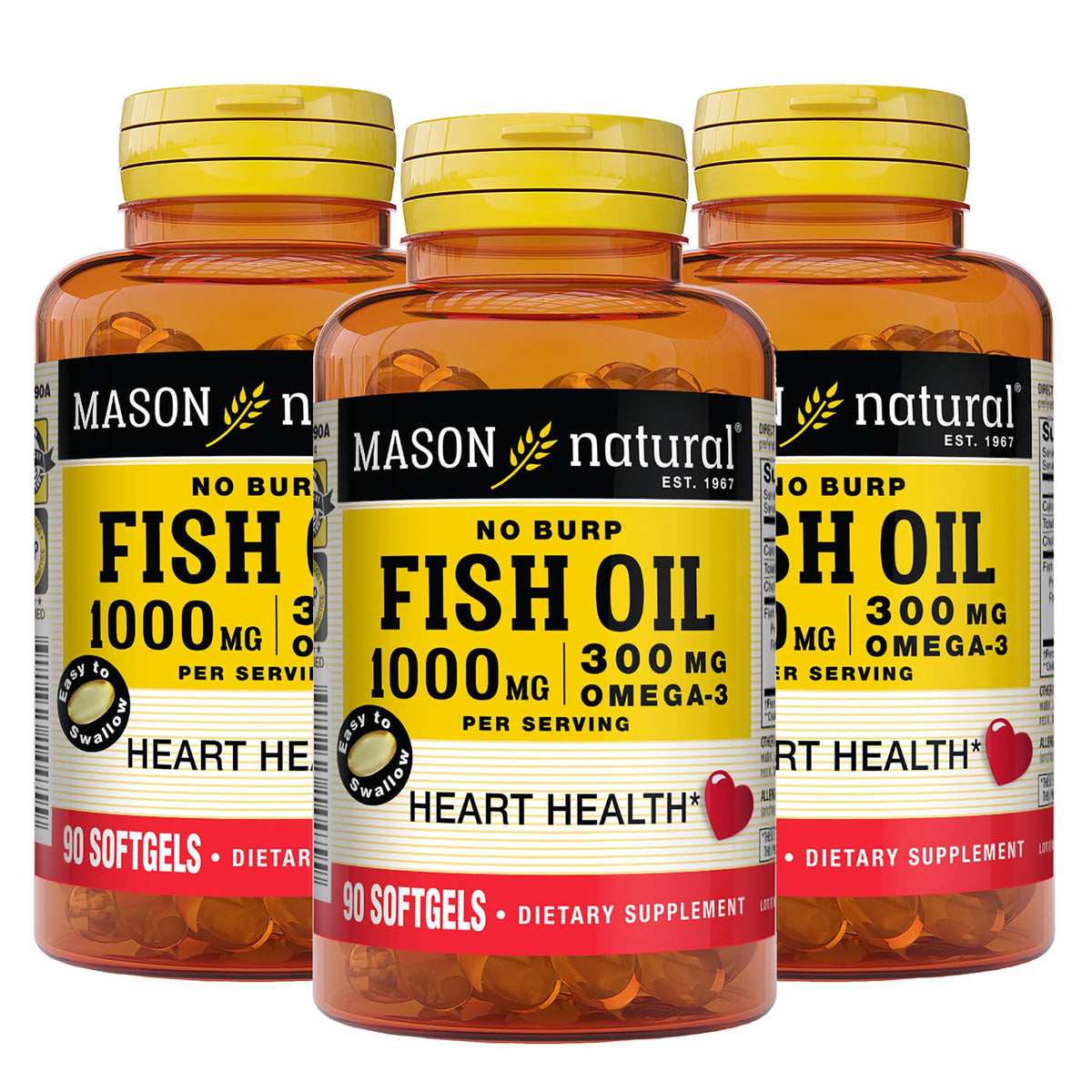 Omega 3 Fish Oil 1000mg 90 Softgels Pack of 3 O3479