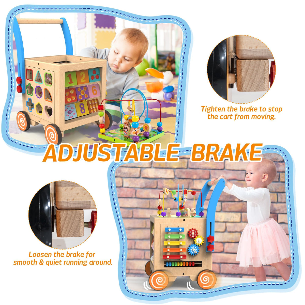 Wooden Activity Cube Walker O930452