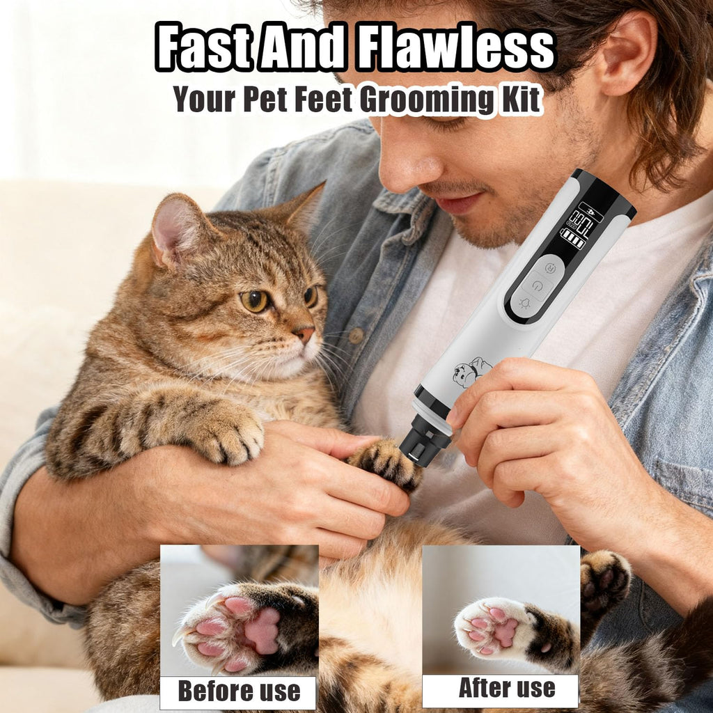 Ultra Quiet Dog Nail Grinder with Dual LED Lights A12512