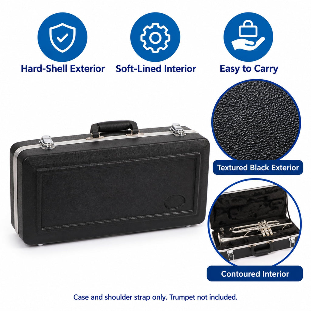 Lightweight ABS Hard Case for Bb Trumpet, Black C473